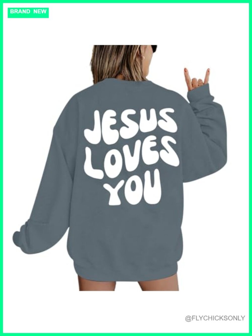 Christian Sweatshirt Loose Fit Cotton Polyester Crew Neck Long Sleeve Women